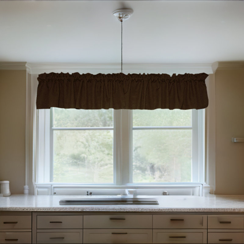 Pastorella Tailored Window Valance, Chocolate Brown, 58" W x 14" L