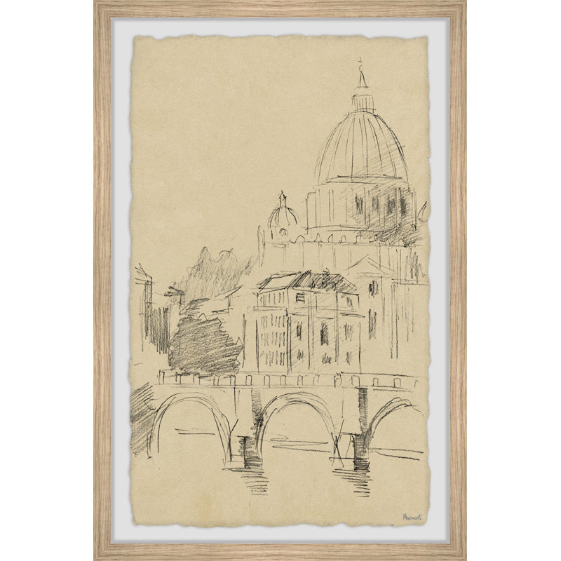 St. Peter Cathedral Sketch - Single Picture Frame Print, 30cm H x 20cm W x 3.81cm D