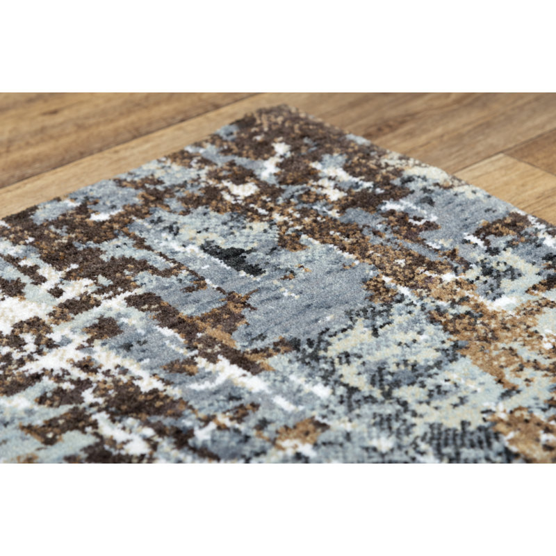 Tapis tissé à la machine 100% polyester recyclé Jafus Gris 1, Tapis de couloir 2 pi 6 po x 8 pi