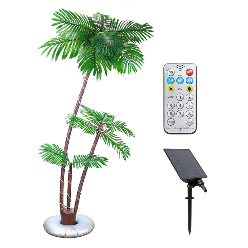 6Ft LED Rope Light Palm Tree Artificial Palm Tree Decoration Solar Powered