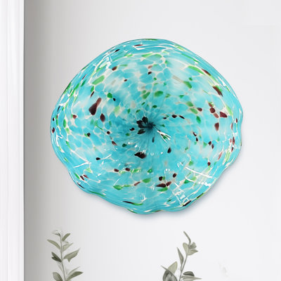 1PC Artistic Decor Glass Plate Multi-color Murano Handmade Wall Art 12" Diameter