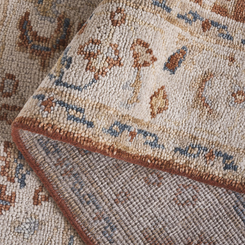 Samarkand 185 Area Rug In Rust / Beige, Rectangle 6' x 9'