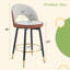 Ensemble de 2 chaises de bar rembourrées pivotantes à 360 ° avec design ergonomique et pieds en métal robustes pour de multiples occasions