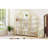 74.8 Inch 5 Tiers Office Bookcase Bookshelf, Display Shelf With Round Top, X Bar Gold Frame