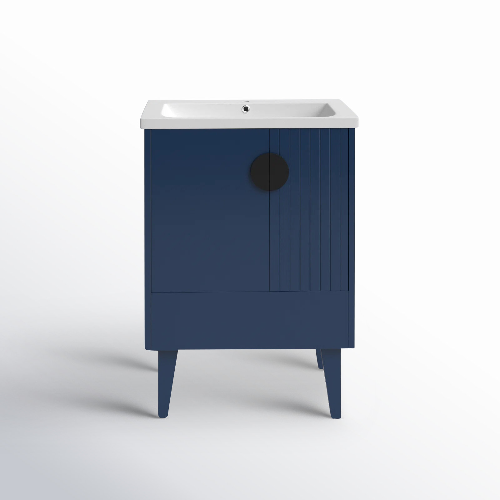 Saimah 24'' Single Bathroom Vanity, Navy Blue, Black