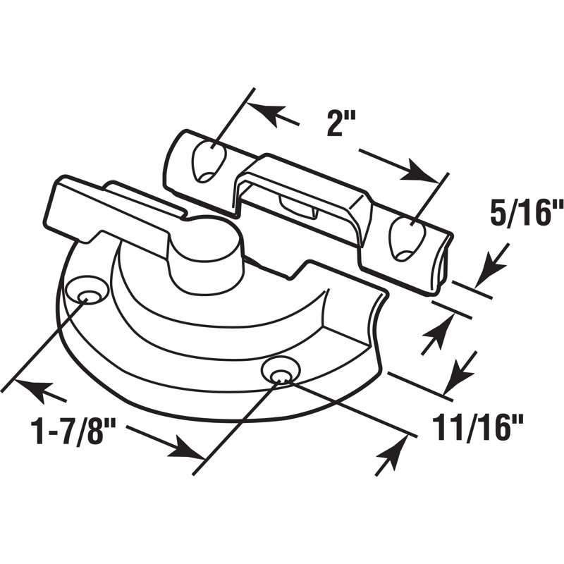 Serrure de fenêtre de fenêtre Prime-Line 1-7 / 8 H / C avec Keeper 2 H / C avec vis (paquet simple), Blanc
