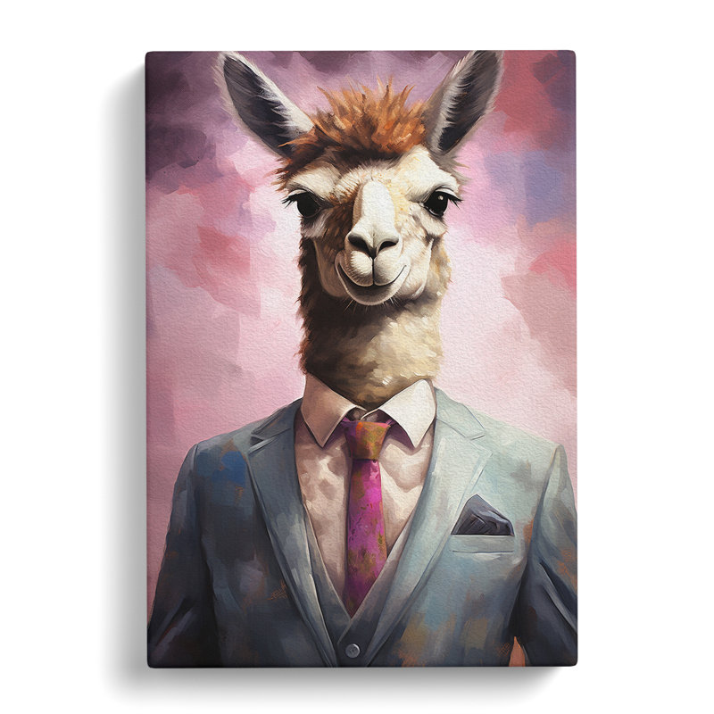 Llama In A Suit No.3 - No Frame Print, 50cm H x 35cm W x 3cm D