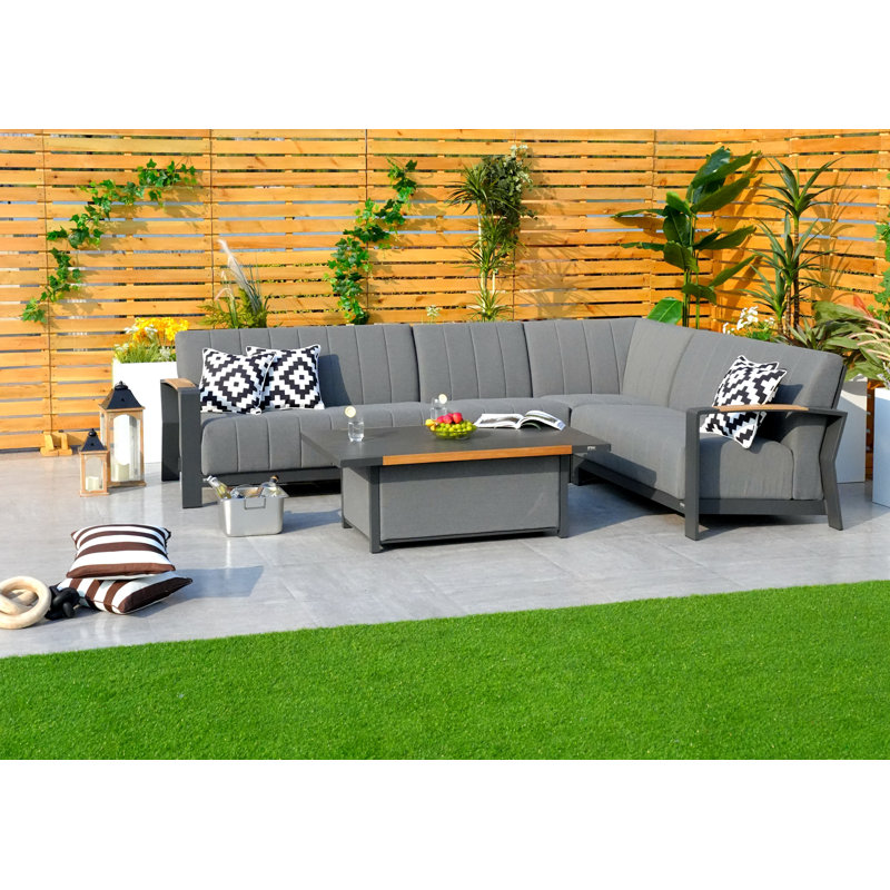 Ensemble de conversation modulaire avec coussins 5 pièces Keylan