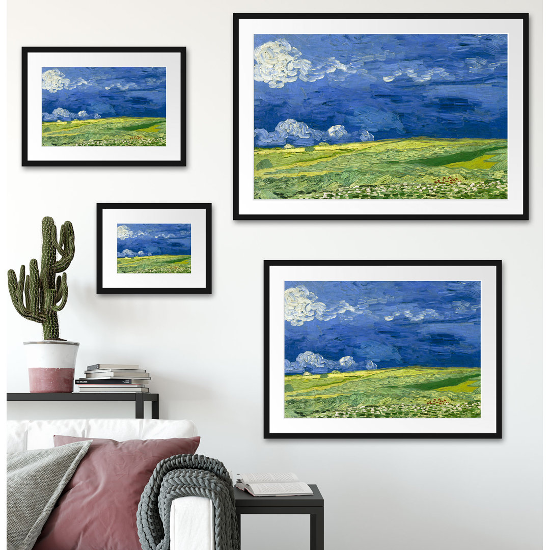 Gerahmter Kunstdruck Wheat Field Under Storm Clouds von Vincent Van Gogh