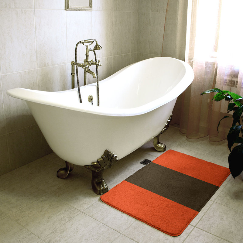 Tapis pour salle de bain Tennessee, l 17 po x L 24 po, Bronze / brun foncé