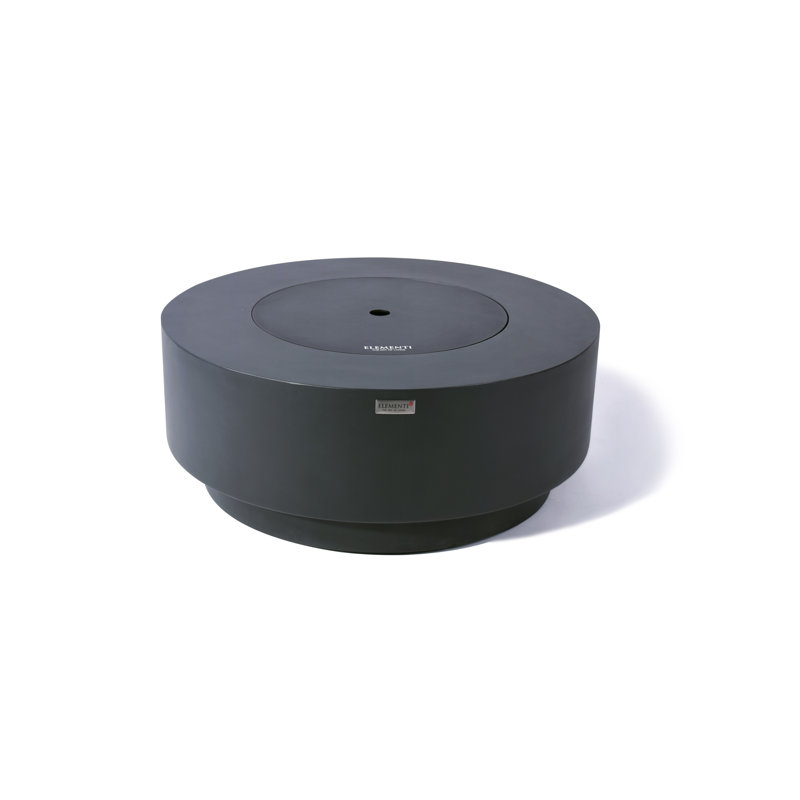 Colosseo / Nimes 56" Outdoor Sandstone Fire Pit 60,000 BTU - Includes Fire Glass, Lid & PVC Cover, Propane, Dark Gray