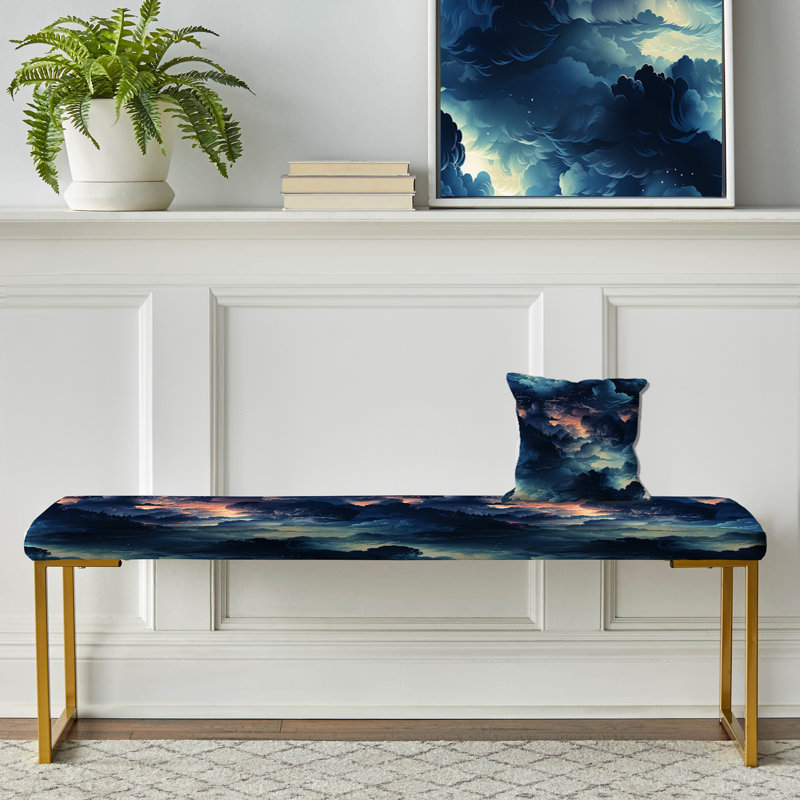 Noir Skies Moody Patterns - Banc rembourré abstrait doré