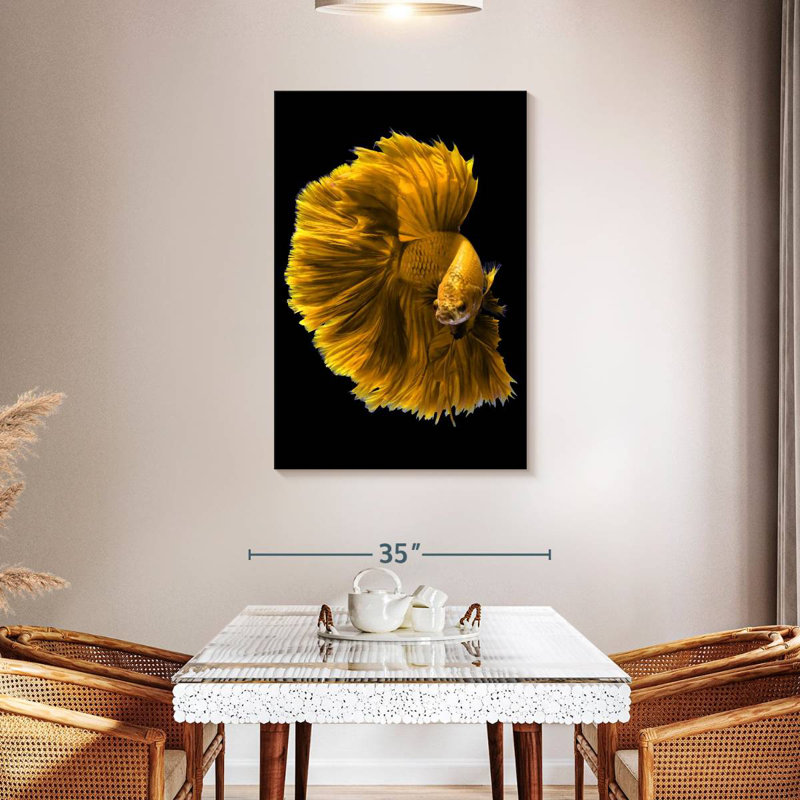 Brampt Yellow Dragon Betta Fish, 45" H x 30" W