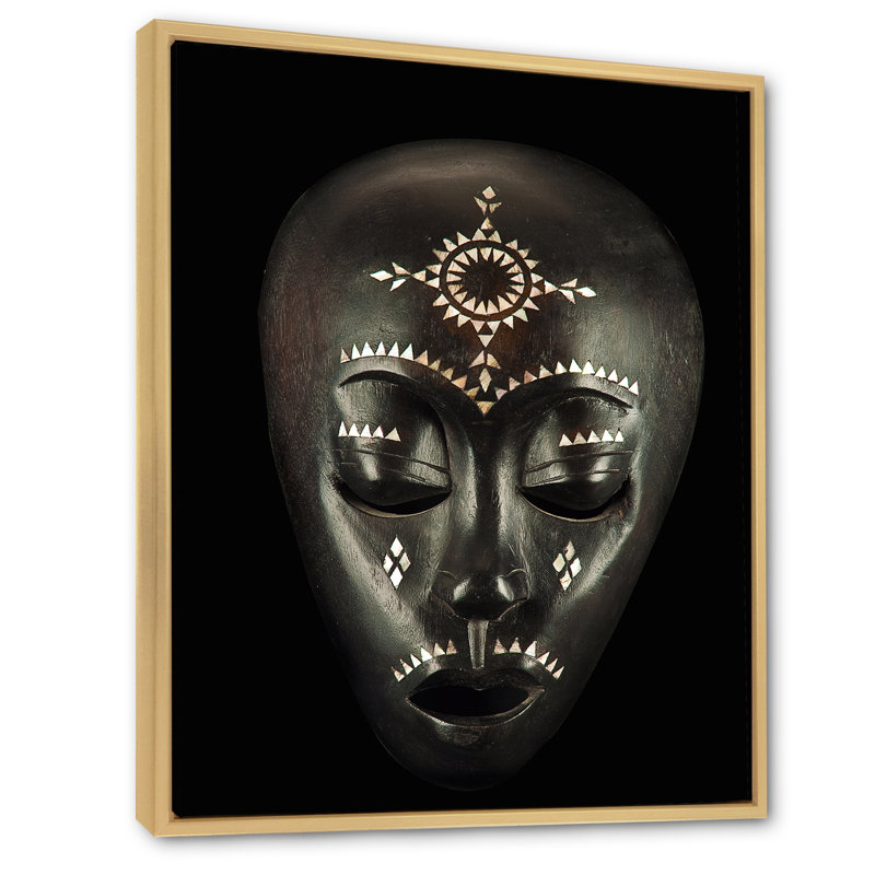 " Ethnical Traditional African Mask ", 44" H x 34" W, Maple Floater Framed