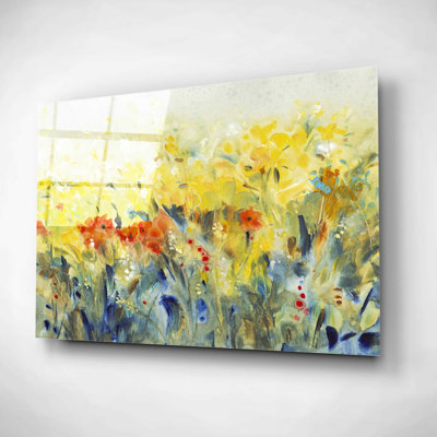 " Epic Art 'Flowers Sway II' By Tim O'Toole, Acrylic Glass Wall Art, 24"x16" " by Tim O'Toole