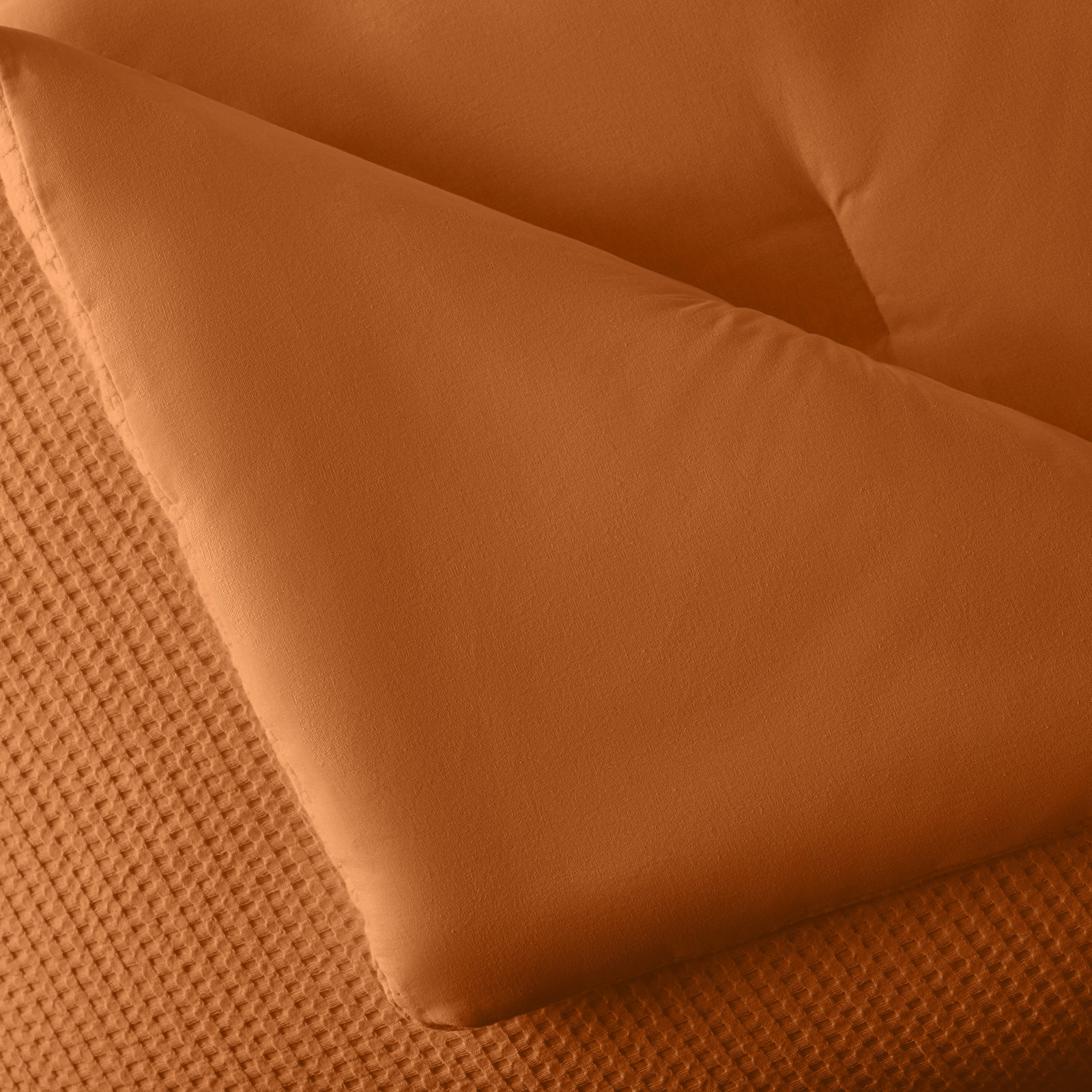 Felix Cotton Waffle Comforter Set, Rust, King / Cal King Comforter + 2 King Shams