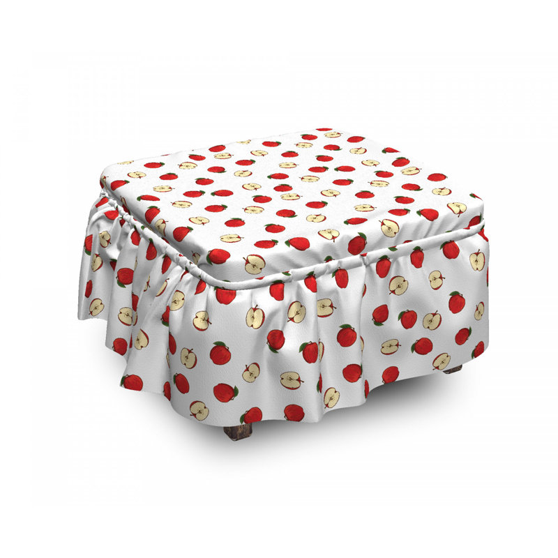 Ensemble de housse pour repose-pieds à coussins carrés 2 pièces apple vibrante