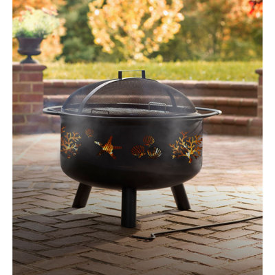 Round Iron Wood Burning Smokeless Fire Pit