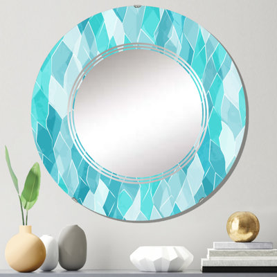 Miroir mural rond turquoise