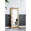 Miroir pleine grandeur avec détails dorés, miroir de plancher pour la chambre à coucher et le salon