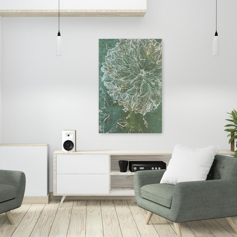 Art floral contemporain abstrait, H 24 po x l 16 po