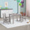 Ensemble de table de jeu et de chaises en bois massif 3 pièces Myona Kids, gris douillet