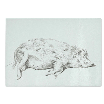 Glass Lying Pig by Jean Bernard Chopping Board