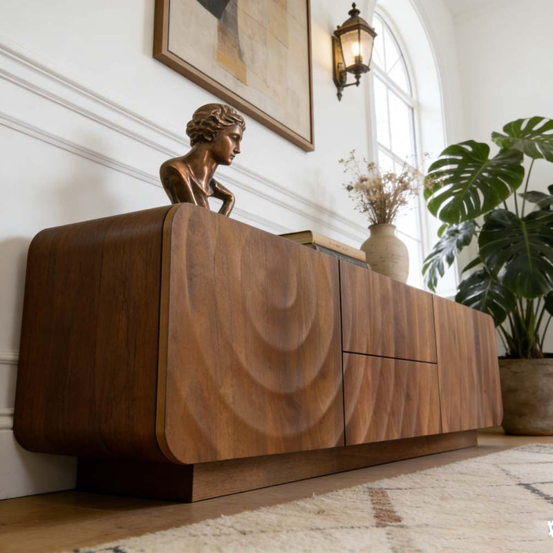 58''Tv Stand, Walnut Brown