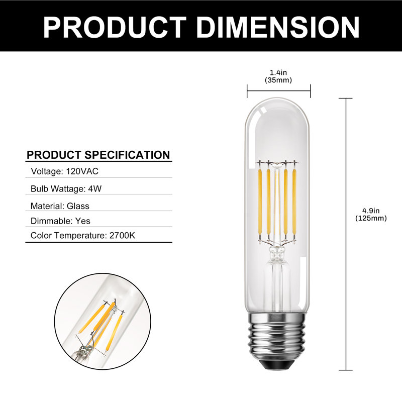 4 Watt Equivalent E26/Medium (Standard) Dimmable 2700K LED Bulb