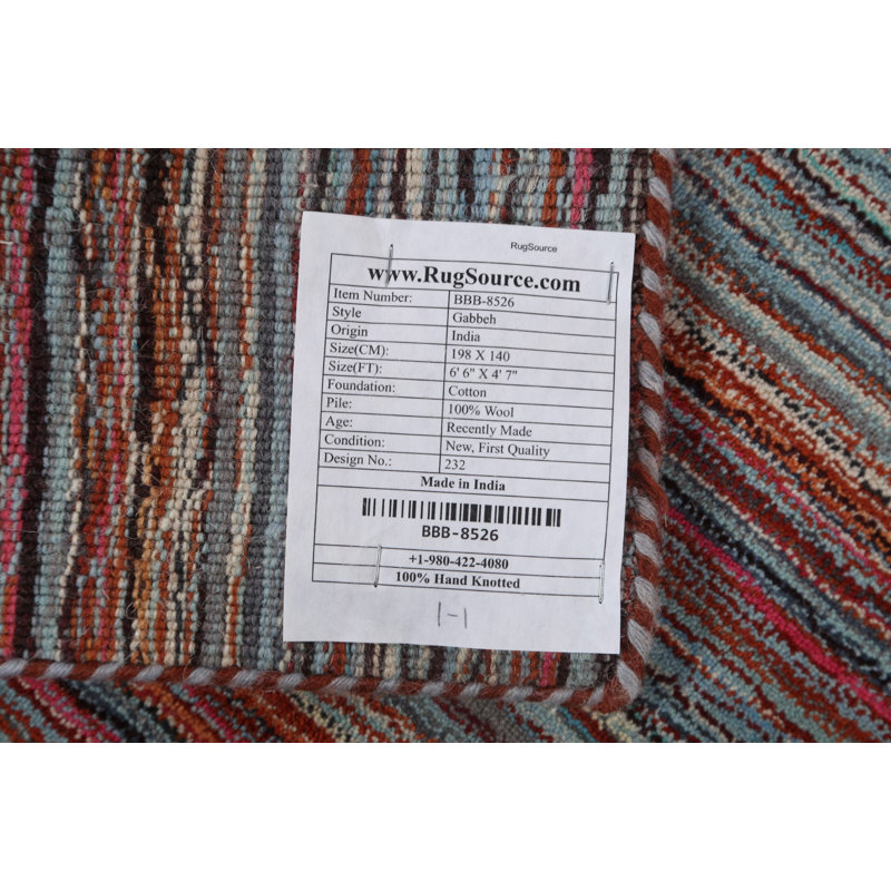 One-of-a-Kind 4'7" X 6'6" New Age Wool Area Rug in Multicolor