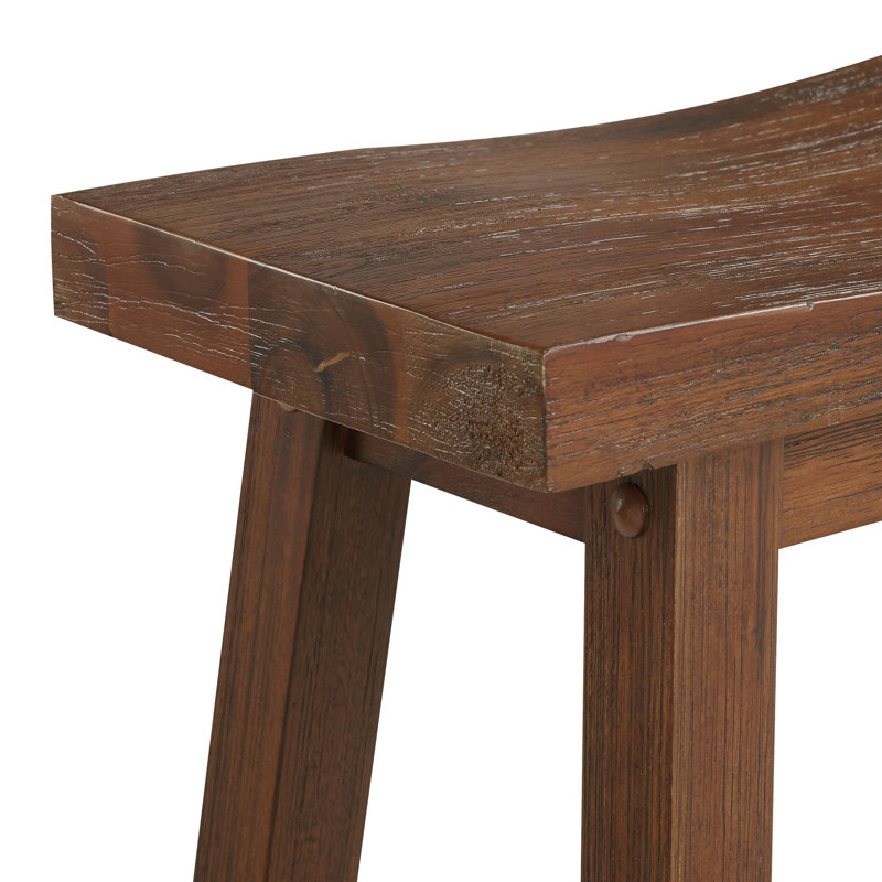 Tabouret de bar et de comptoir en bois massif Kaileah, Brun, Tabouret de bar (hauteur d'assise de 29,25 po)