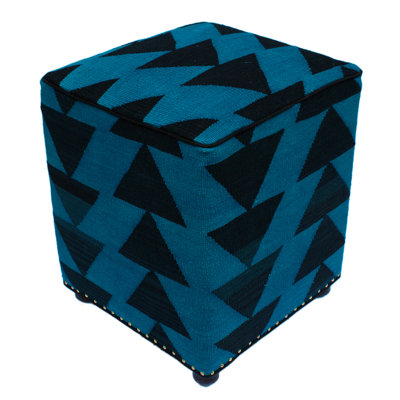 Repose-pieds carré cubique touffeté à motif géométrique de 16 po de largeur Jordanmichael