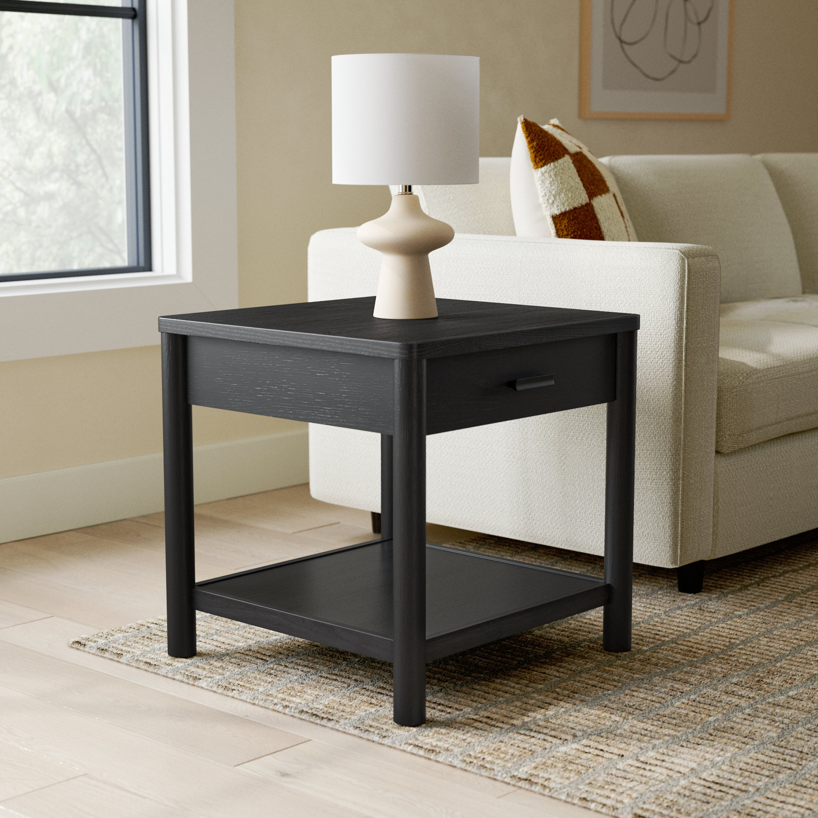 Kaplan 24" End Table, Black