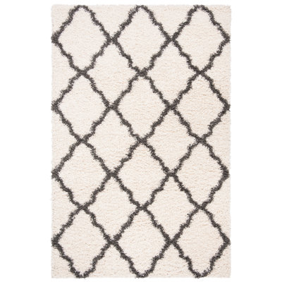 Freida Geometric Ivory/Dark Grey Area Rug