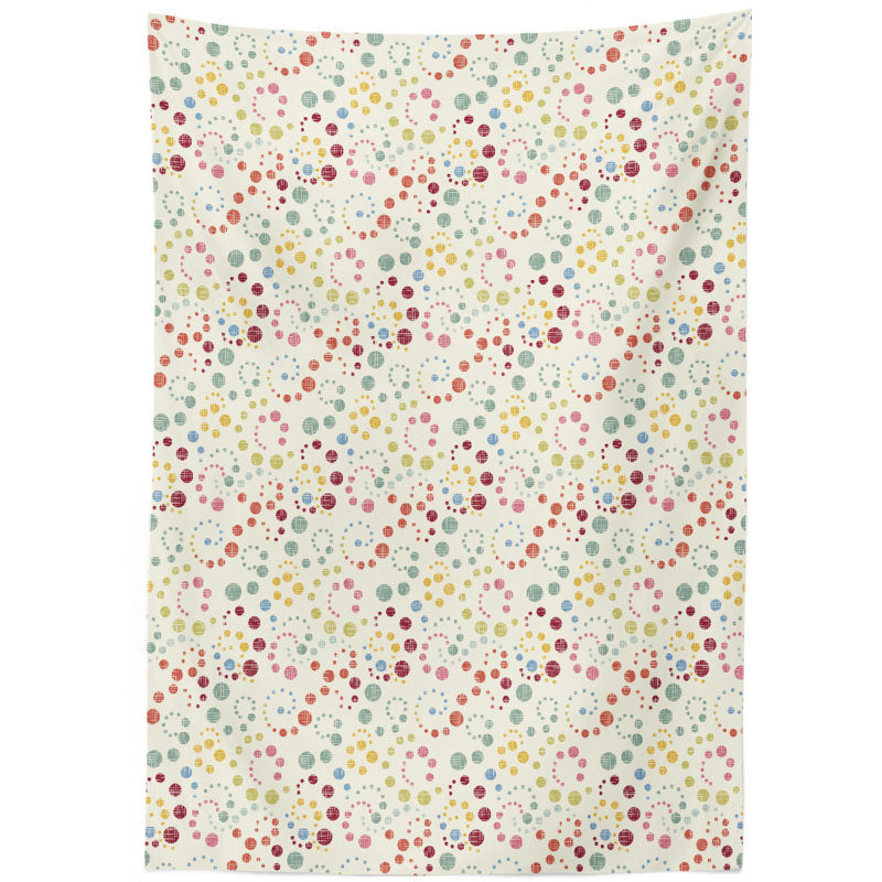 Abstract Traditional Polka Dots with Summer Vibes Retro Look Vibrant Swirls Tabletop
