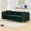 Canapé Chesterfield moderne en velours vert de 86 pouces pour une maison spacieuse