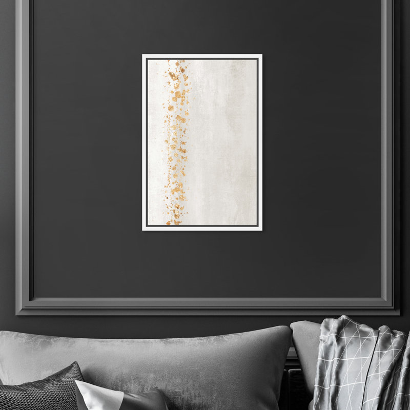 «Down The River Pearl», peinture verticale blanche moderne par Oliver Gal, Toile encadrée flottée blanche