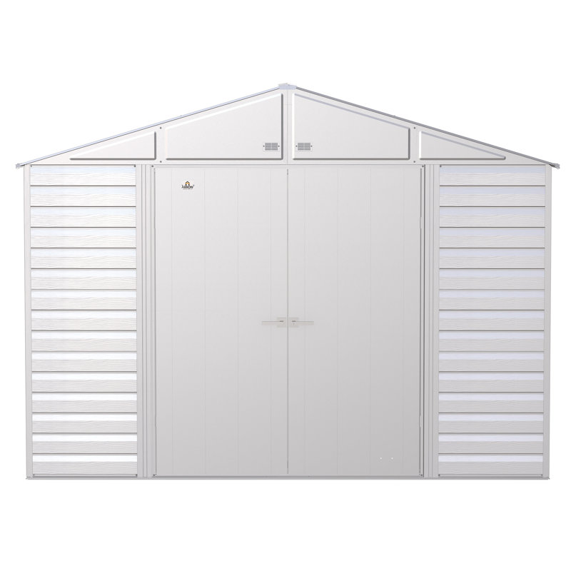 10 ft. x 14 ft. Flute Grey Galvanized Steel Storage Shed