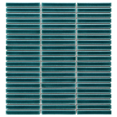 Monogram Stacked 11.19 In. X 11.9 In. Glossy Porcelain Mosaic Floor And Wall Tile (0.92 Sq. Ft. / Each)