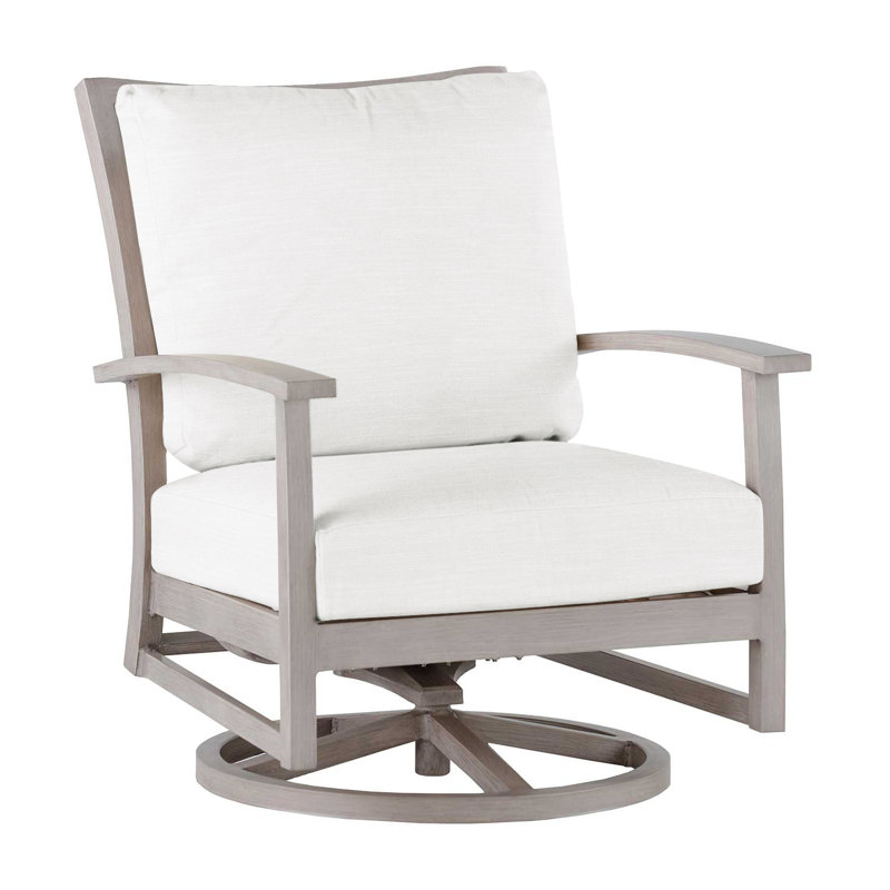 Charleston Patio Lounge Chair with Cushions, Oyster, Rollo Lace, Welt + Standard Fill