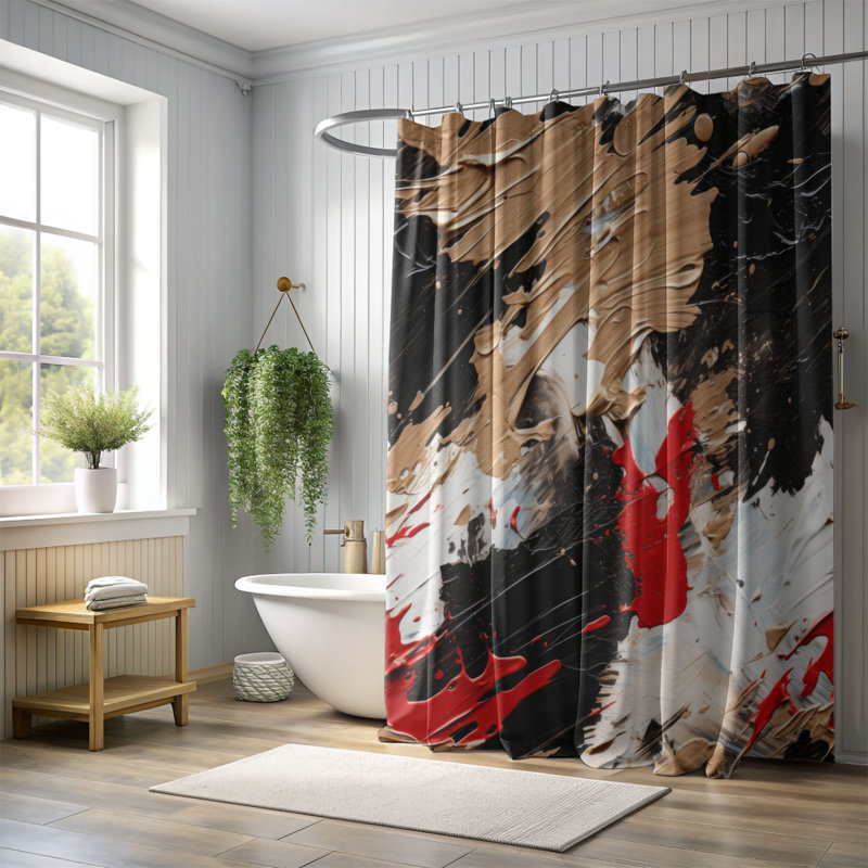 Painted Patterns - Premium Shower Curtain, 74"H x 71"W