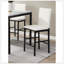 Ensemble de chaises blanches à hauteur de comptoir 4 pièces Cadre en métal noir Mobilier de salle à manger décontracté revêtu de similicuir