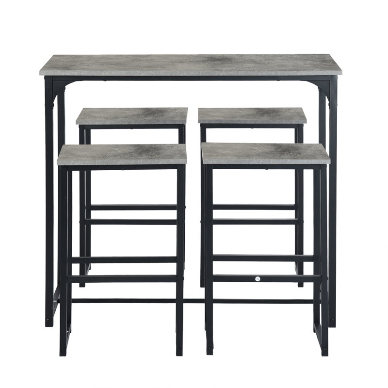 Acord 4 - Person Counter Height Dining Set, Grey/Black