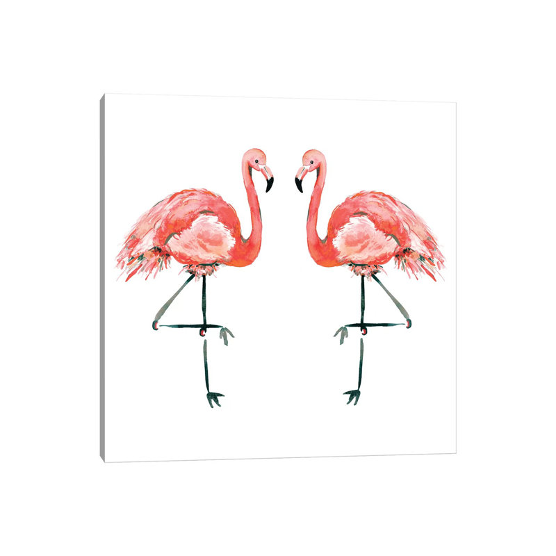 Flamingos by Bria Nicole - Print on Canvas, Wrapped Canvas, 93.98 cm H x 93.98 cm W x 3.175 cm D