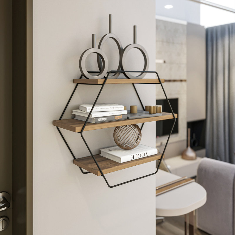 Étagère hexagonale 3 pièces Alexandria