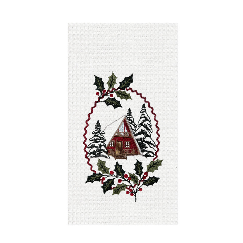 Serviette de Noël Alpine Ski Lodge Sports d'hiver