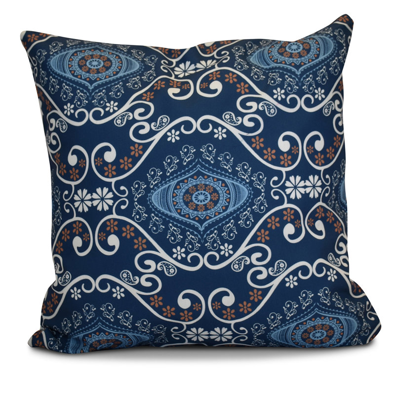 Oreiller carré HH Revival, 16 po x 16 po, Bleu marine