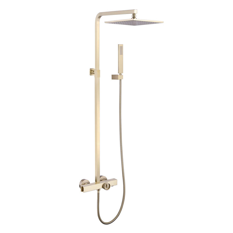 Ensemble de douche exposée avec robinet de baignoire, système de douche complet avec valve brute
