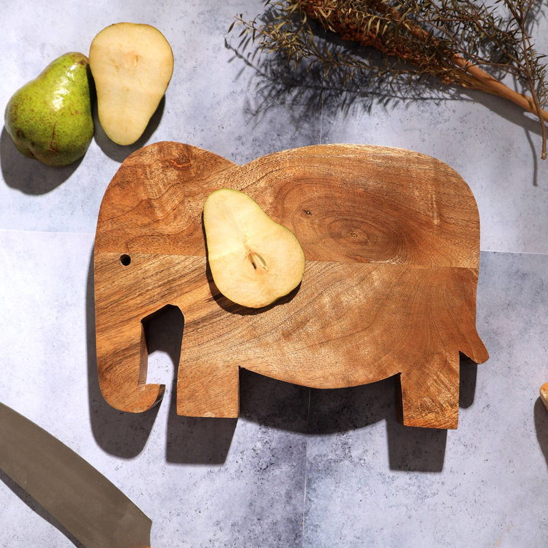 Wood Chopping Board | Elephant Serving & Cutting Board | 11X8"