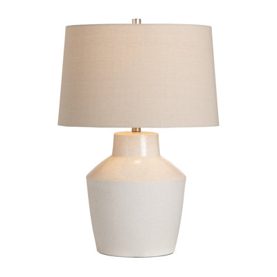 27" Ceramic Table Lamp With Cream Shade